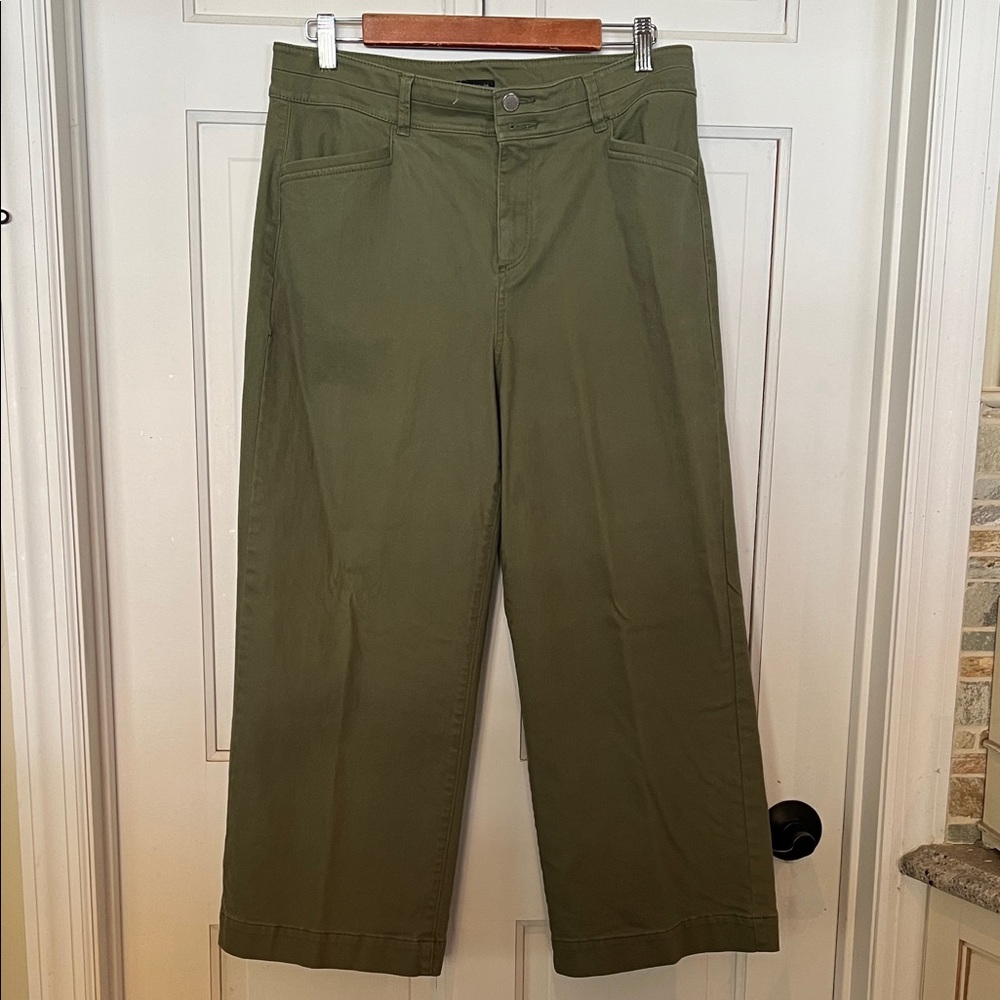Ann Taylor Factory Sage Green Trousers with full length wide leg style